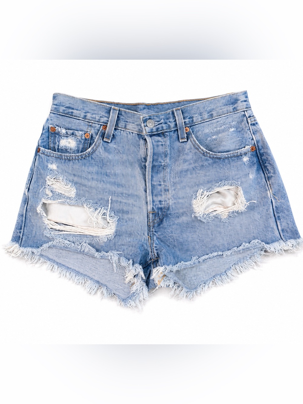 Levi's Light Blue Distressed Cutoff 501 Denim Shorts - size 29